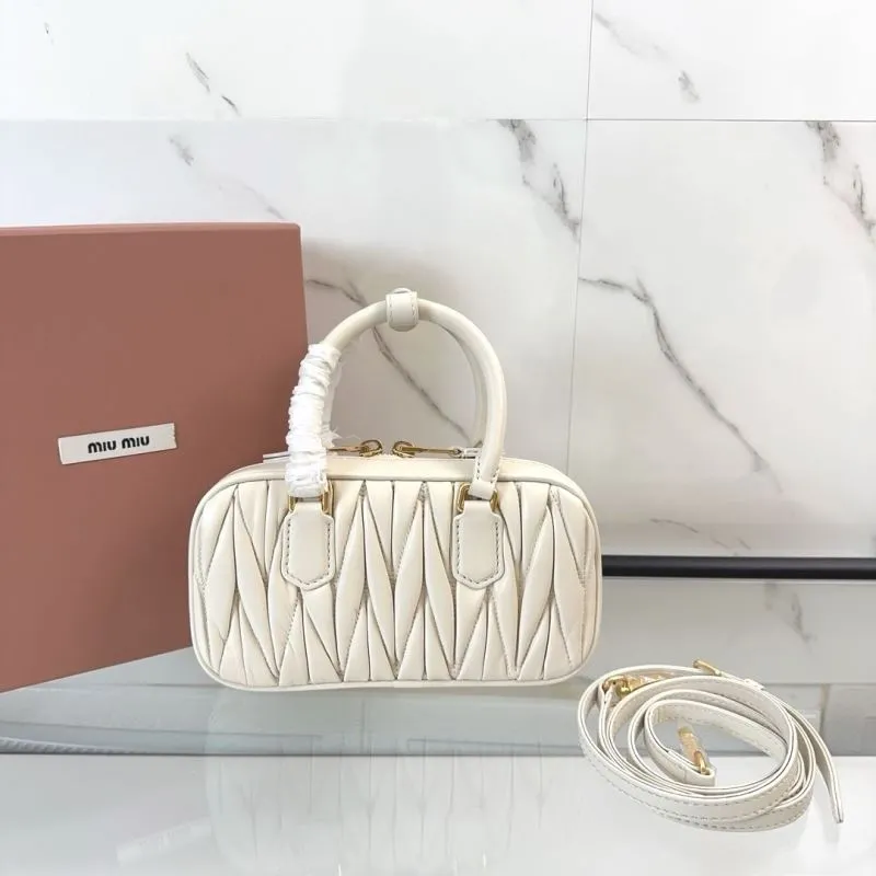 Alternative view of Miu Miu White Matelasse Top Handle Bag