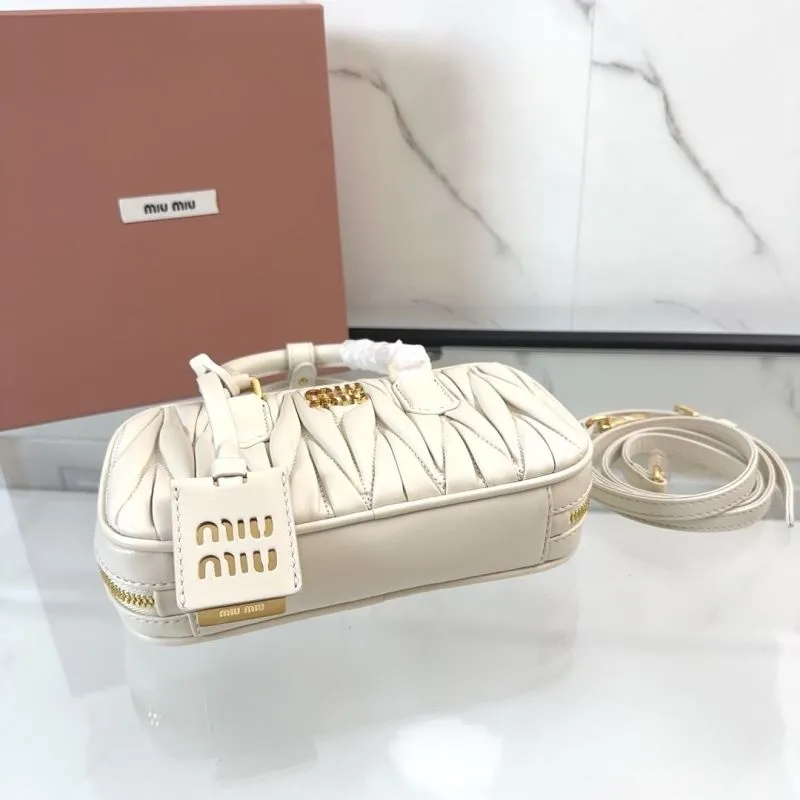 Miu Miu White Matelasse Top Handle Bag - Image 5