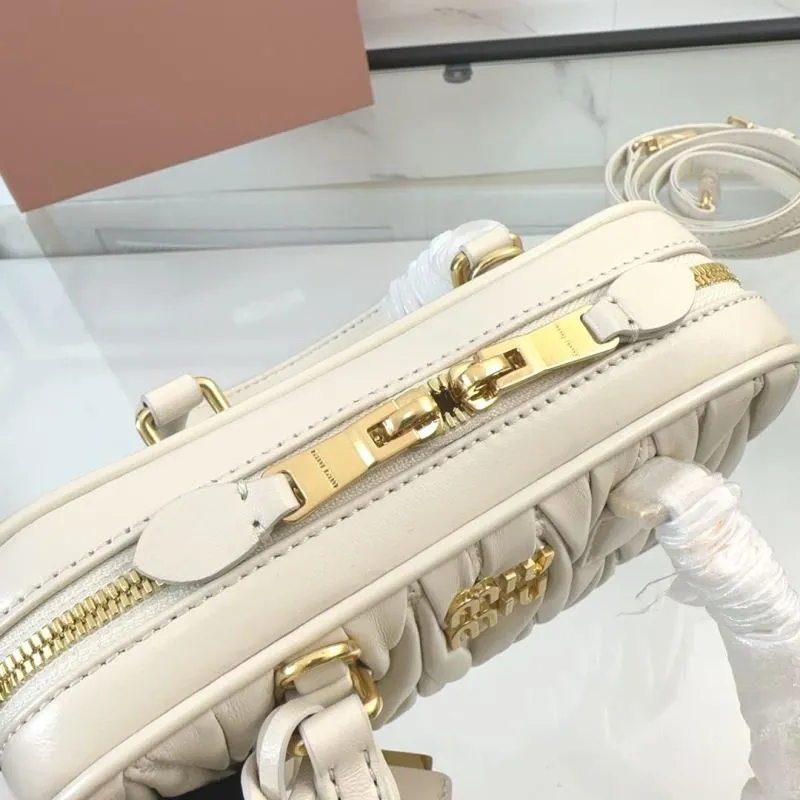 Miu Miu White Matelasse Top Handle Bag - Image 6