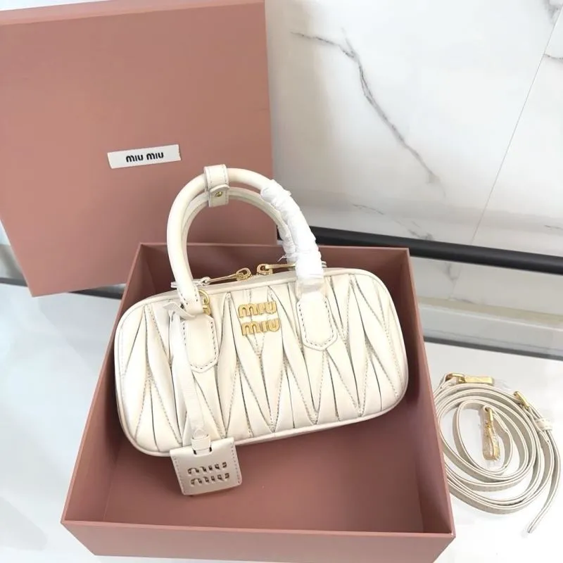 Miu Miu White Matelasse Top Handle Bag - Image 9