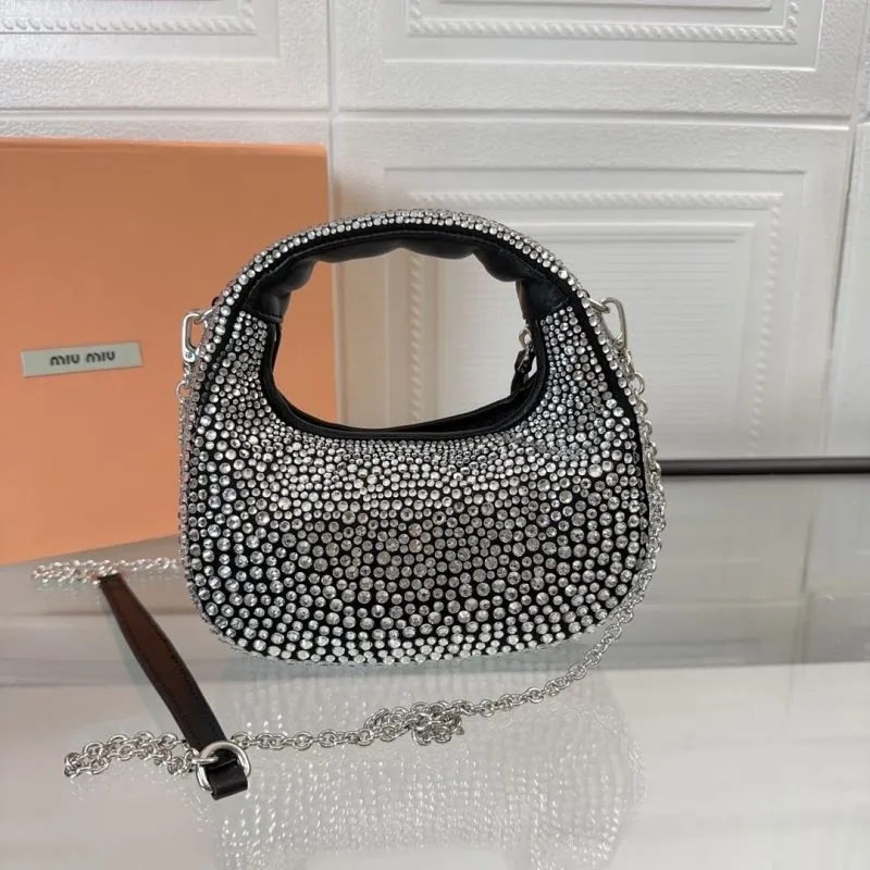Alternative view of Miu Miu Silver Crystal Top Handle Handbag