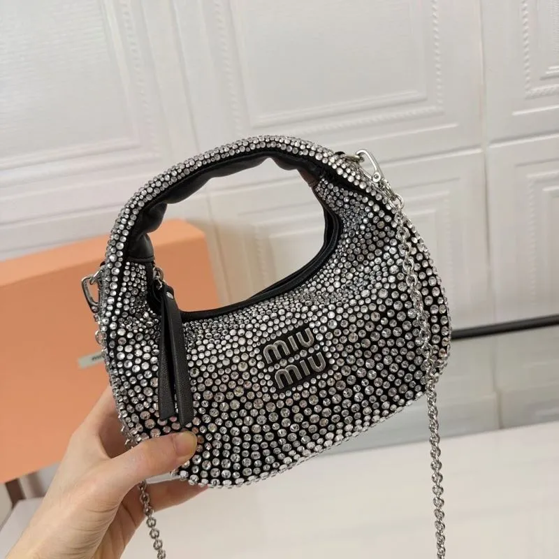 Miu Miu Silver Crystal Top Handle Handbag - Image 5