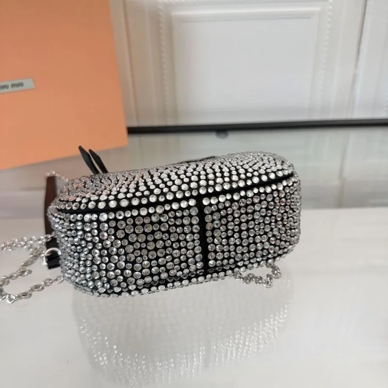 Miu Miu Silver Crystal Top Handle Handbag - Image 7