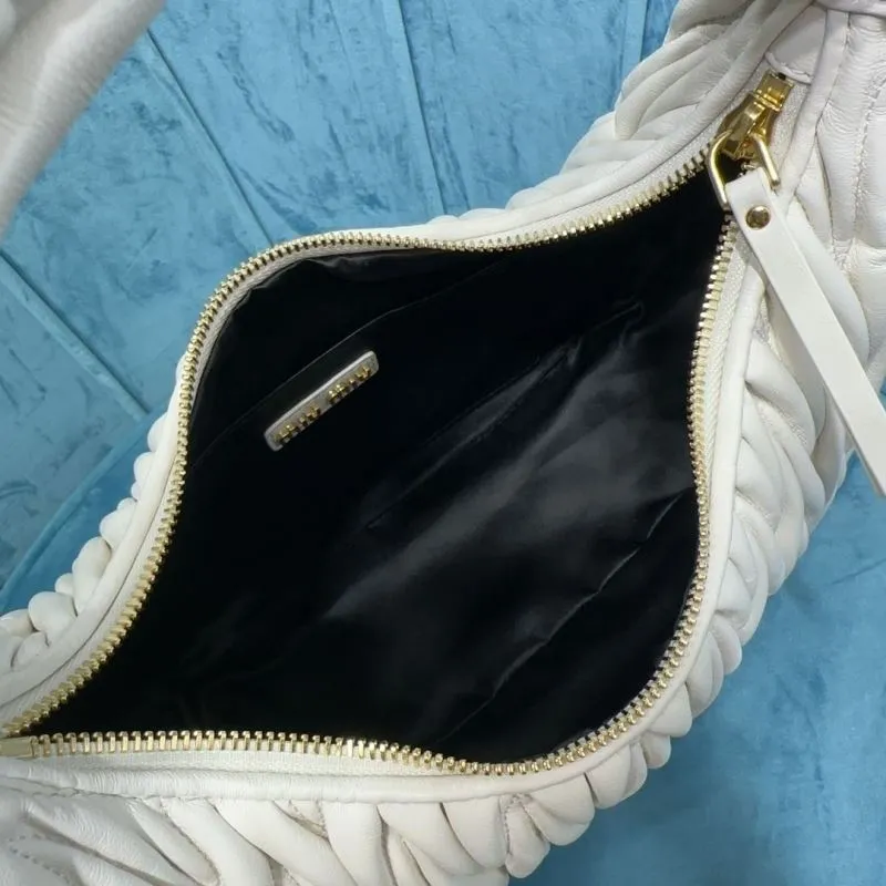 MIU MIU White Matelassé Top Handle Hobo Bag - Image 7