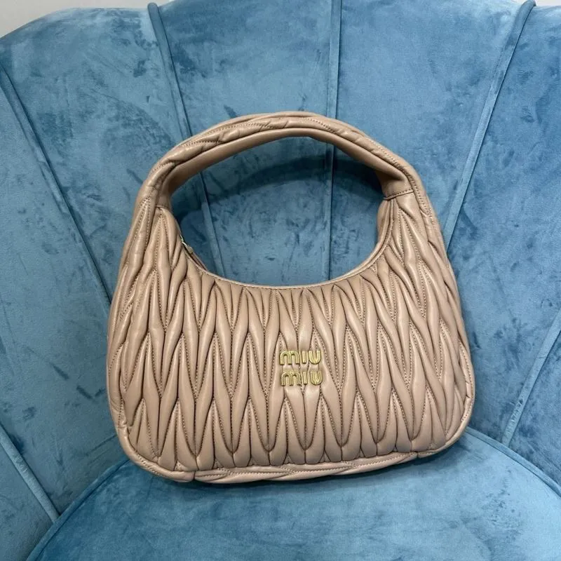 Miu Miu Beige Matelassé Top Handle Bag 161