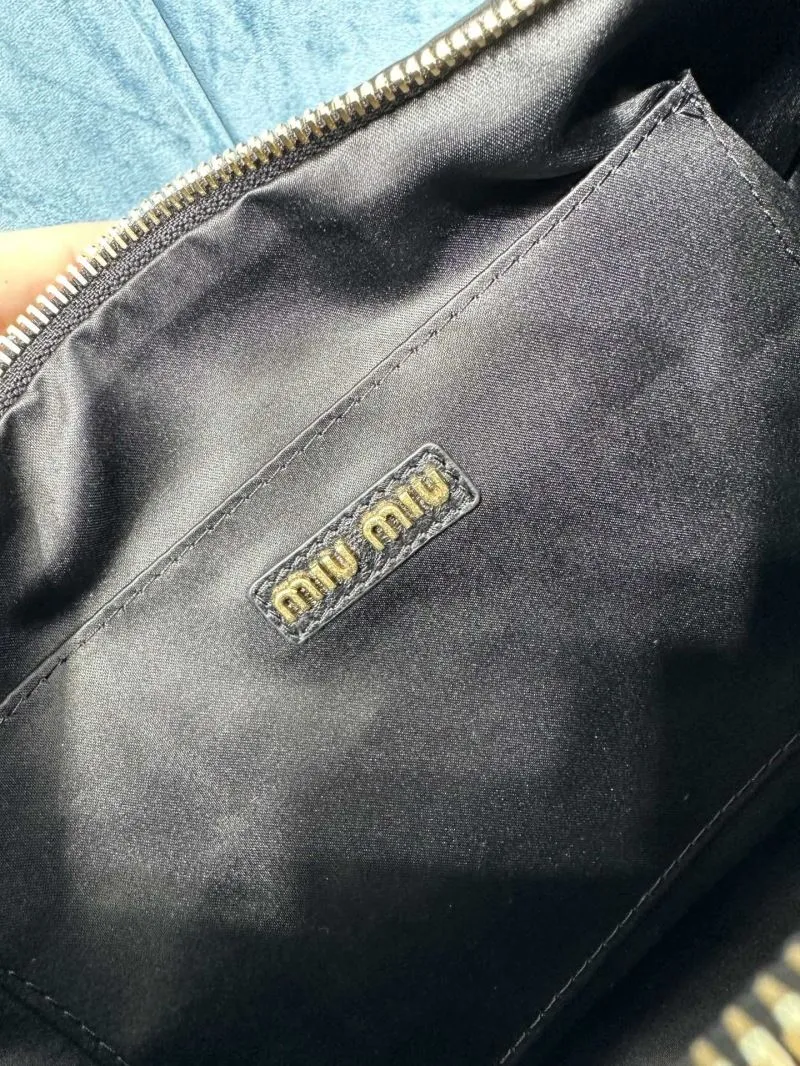 Miu Miu Black Pleated Hobo Bag 162 - Image 8