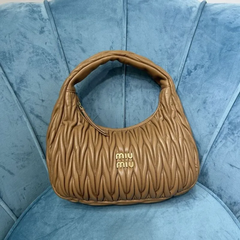 Miu Miu Tan Matelassé Top Handle Bag 163
