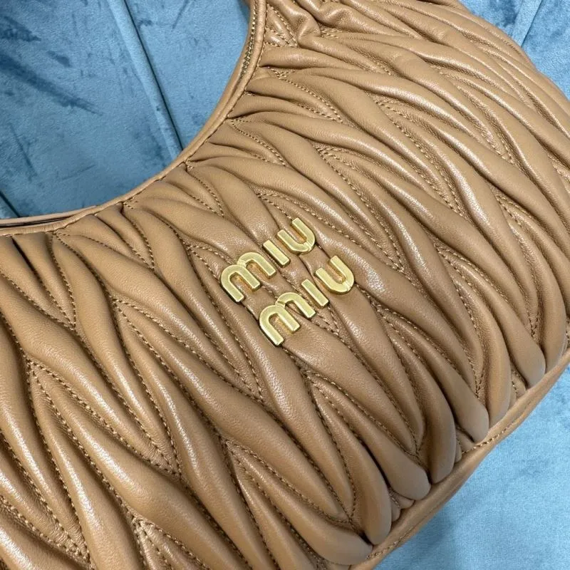 Miu Miu Tan Matelassé Top Handle Bag 163 - Image 4