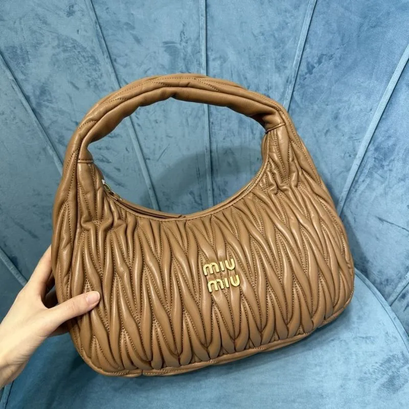 Miu Miu Tan Matelassé Top Handle Bag 163 - Image 5