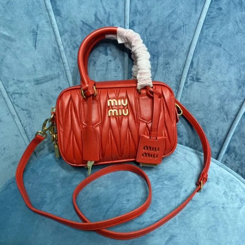 Miu Miu Red Top Handle Crossbody Bag