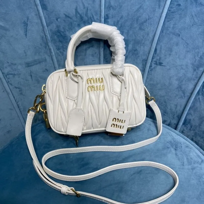 MIU MIU White Top Handle Crossbody Bag 169