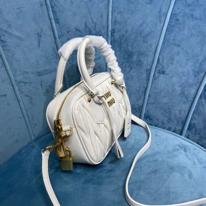 MIU MIU White Top Handle Crossbody Bag 169 - Image 3