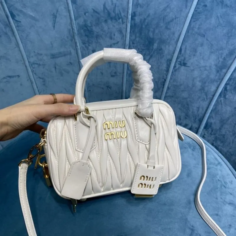 MIU MIU White Top Handle Crossbody Bag 169 - Image 5