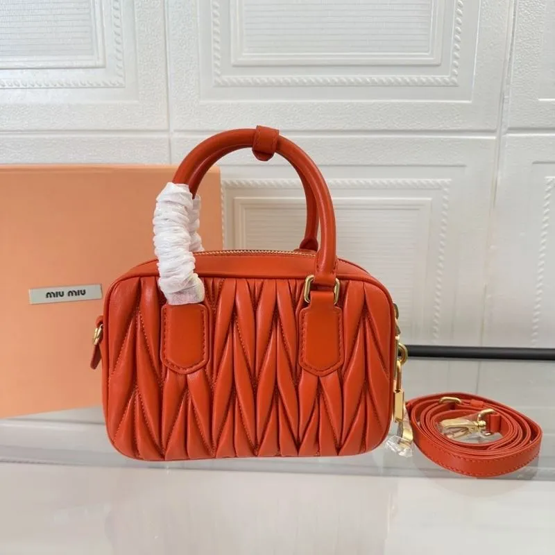 Alternative view of Miu Miu Orange Matelassé Top Handle Crossbody Bag