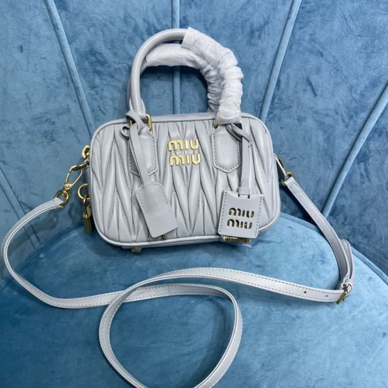 MIU MIU Light Gray Top Handle Crossbody Bag 173