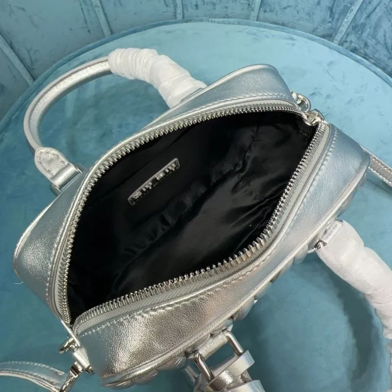 Miu Miu Silver Top Handle Crossbody Bag - Image 7