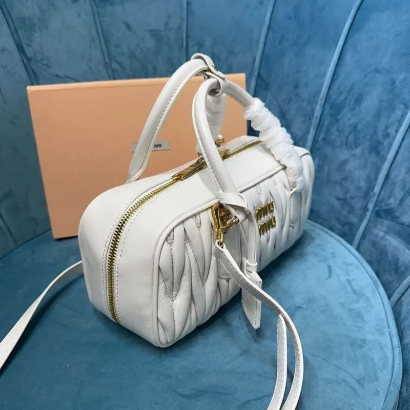 Miu Miu White Matelasse Top Handle Crossbody Bag - Image 3