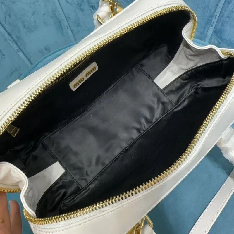 Miu Miu White Matelasse Top Handle Crossbody Bag - Image 6