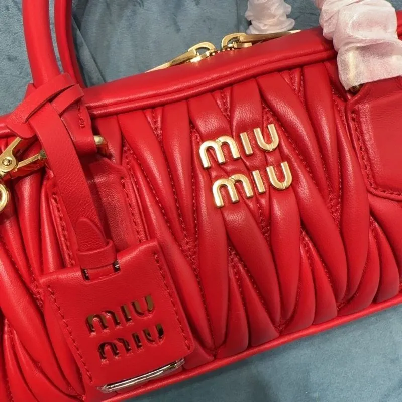 MIU MIU Red Top Handle Crossbody Bag - Image 4