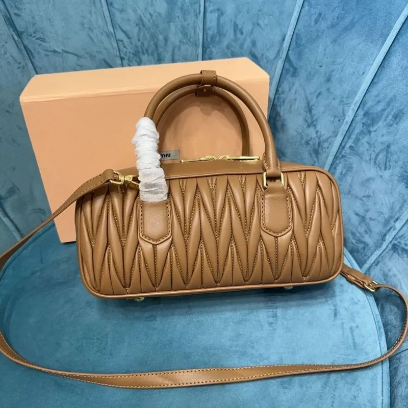 Alternative view of MIU MIU Brown Matelasse Top Handle Bag 181