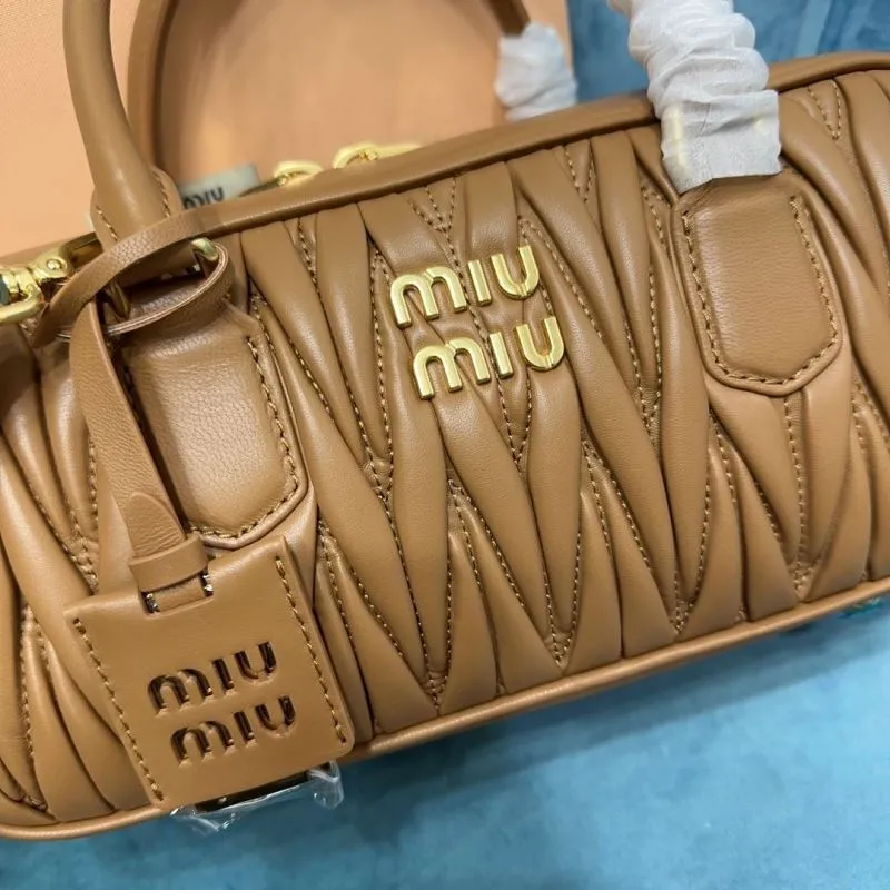 MIU MIU Brown Matelasse Top Handle Bag 181 - Image 4