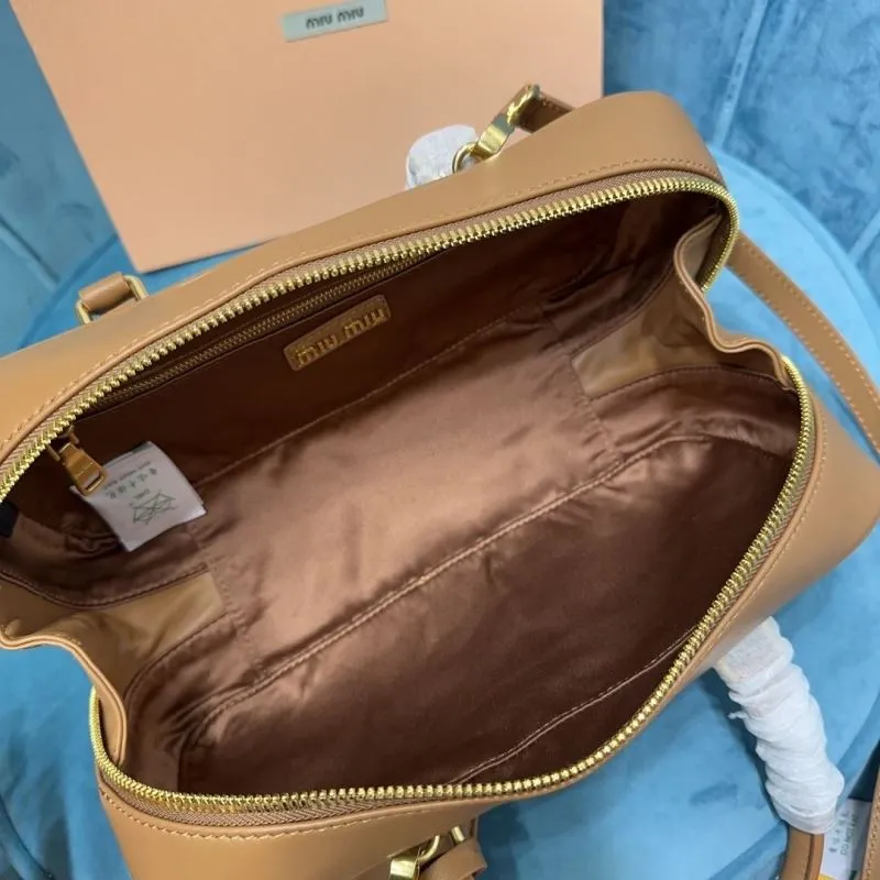 MIU MIU Brown Matelasse Top Handle Bag 181 - Image 7