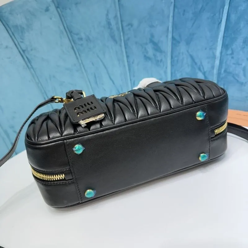 Miu Miu Black Matelassé Top Handle Crossbody Bag - Image 7