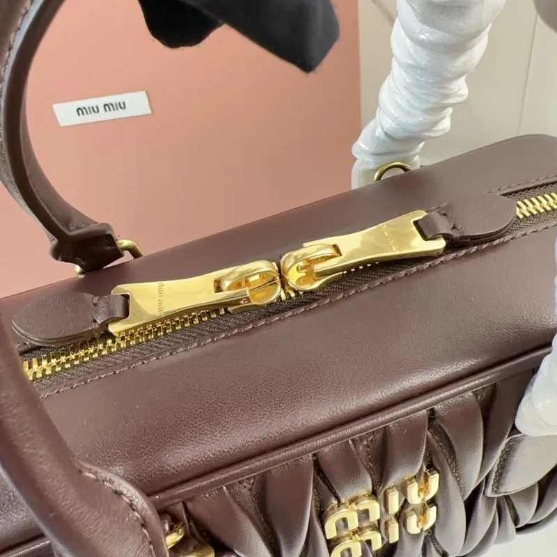 Miu Miu Brown Matelasse Top Handle Bag 183 - Image 5