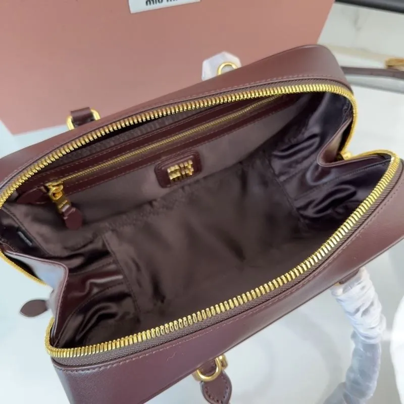 Miu Miu Brown Matelasse Top Handle Bag 183 - Image 6
