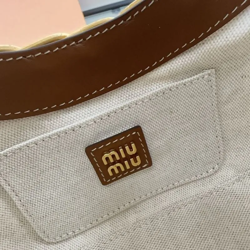 Miu Miu Wicker Top Handle Crossbody Bag - Image 6
