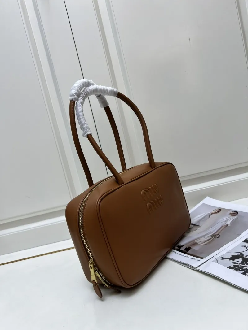 Miu Miu Brown Leather Top Handle Bag - Image 4