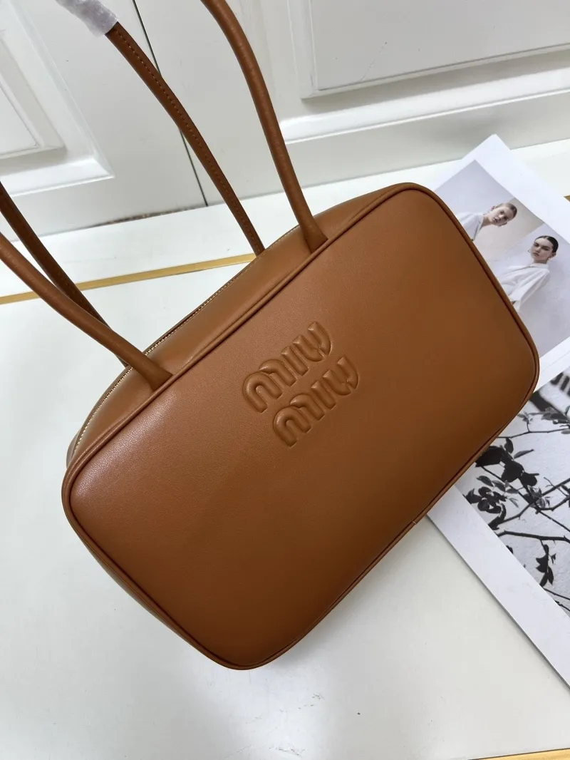 Miu Miu Brown Leather Top Handle Bag - Image 6