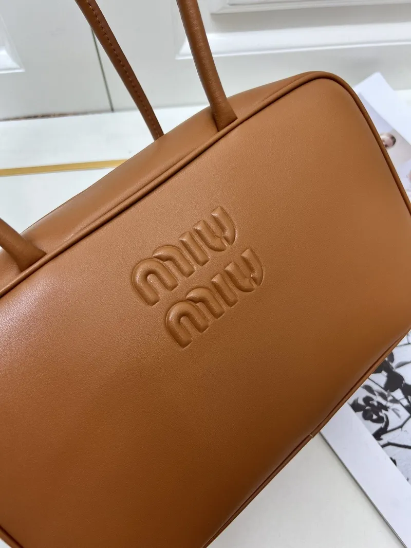 Miu Miu Brown Leather Top Handle Bag - Image 7