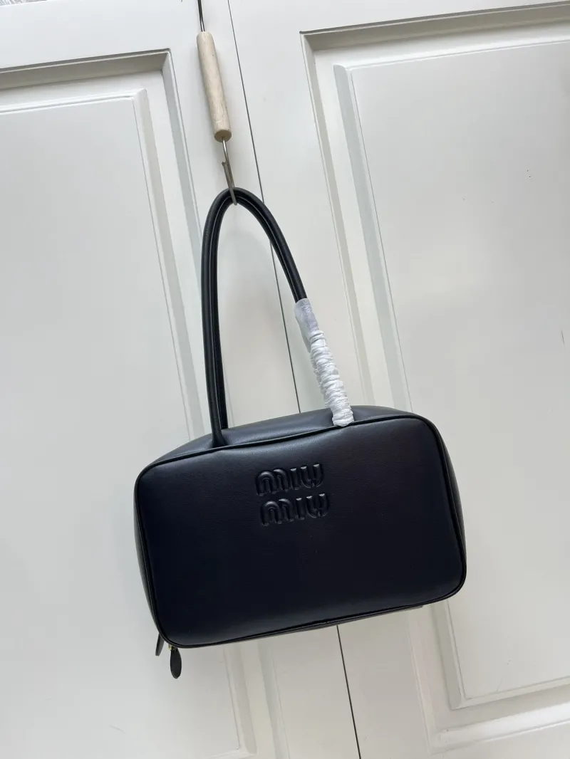 Miu Miu Black Top Handle Leather Bag 196