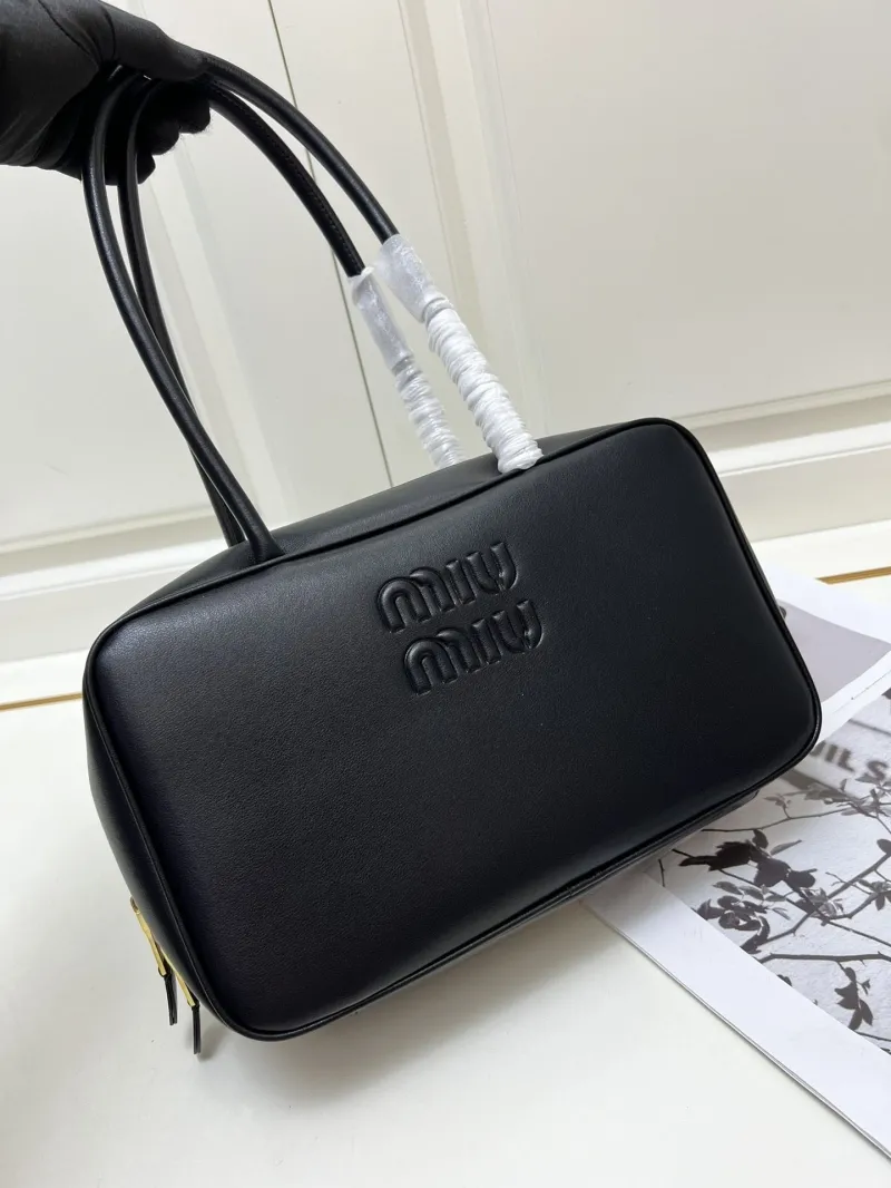 Miu Miu Black Top Handle Leather Bag 196 - Image 3