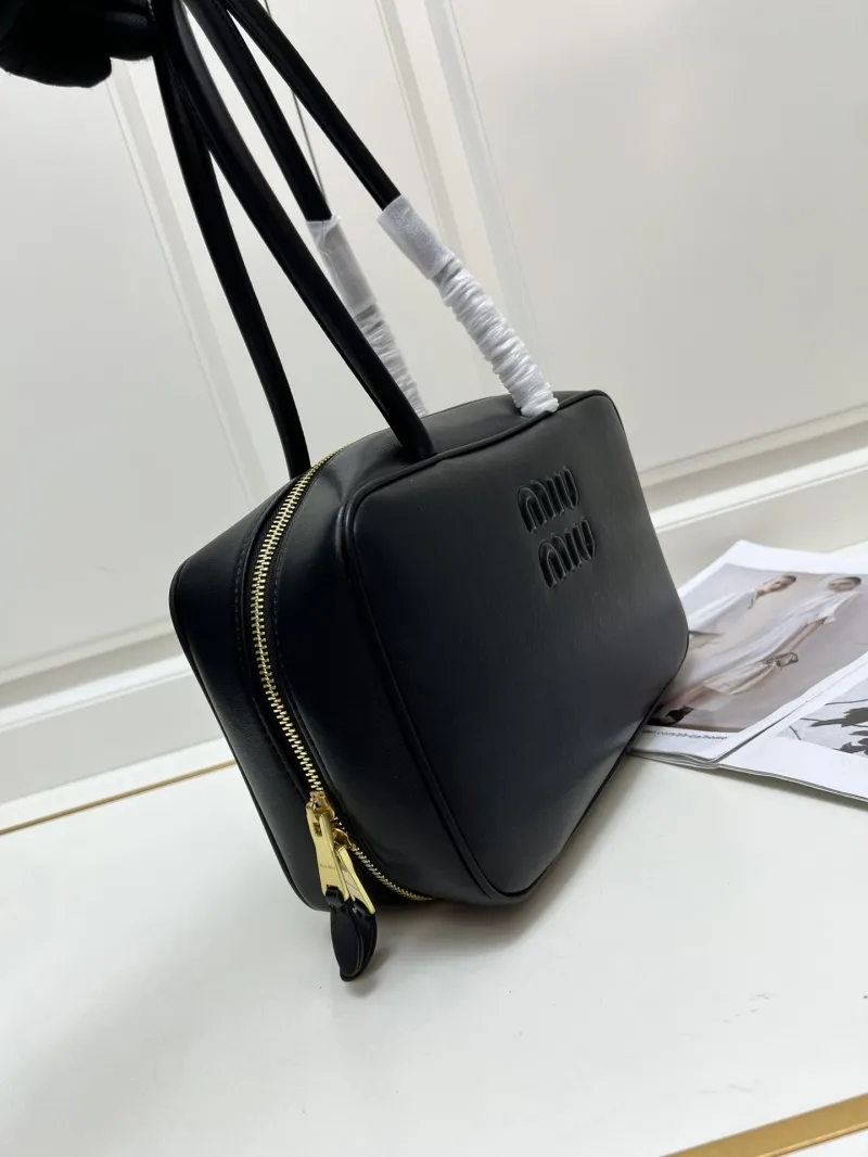 Miu Miu Black Top Handle Leather Bag 196 - Image 5