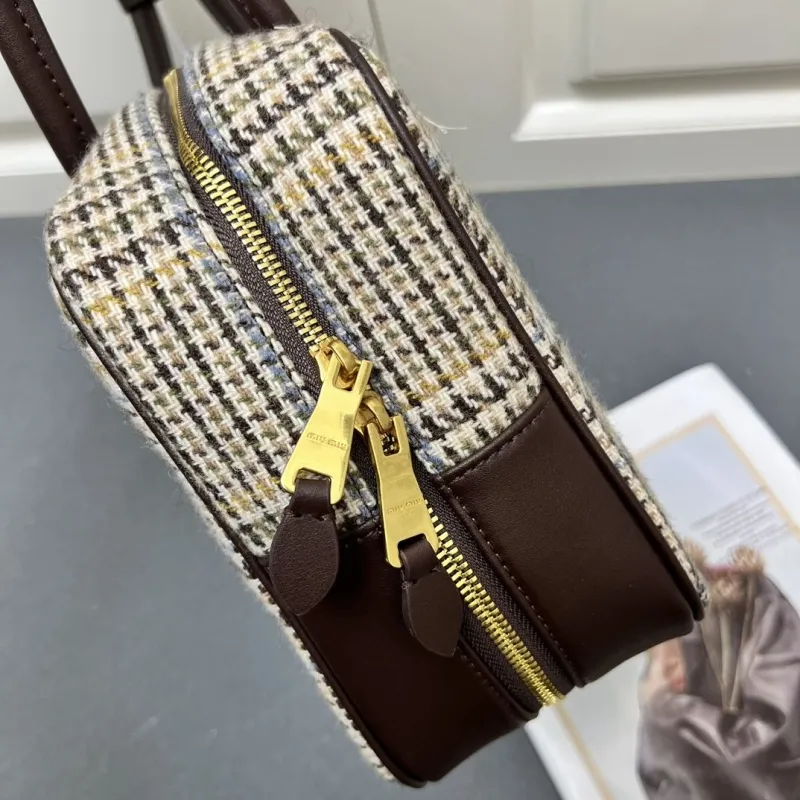MIU MIU Houndstooth Top Handle Bag 7006SQ 35x11x23cm - Image 6