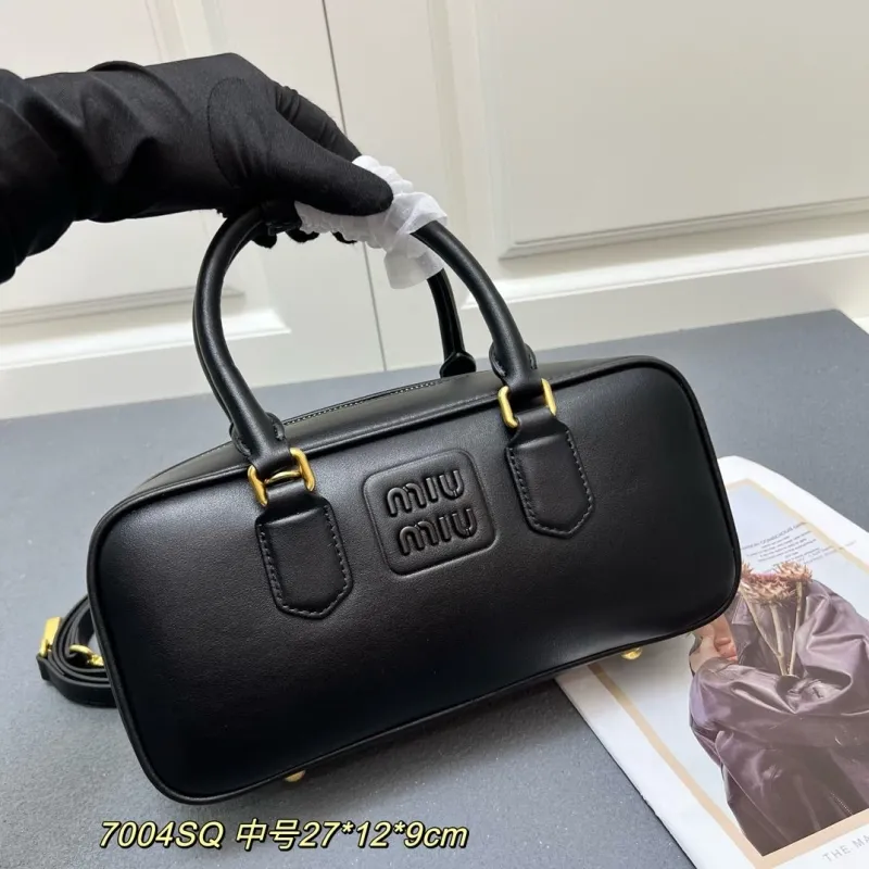 MIU MIU Black Medium Top Handle Bag 7004SQ - Image 3