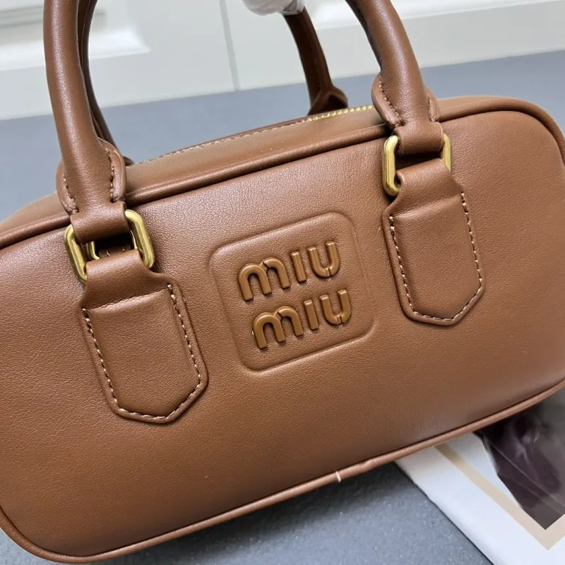 Miu Miu Brown Small Top Handle Bag 7003SQ - Image 3