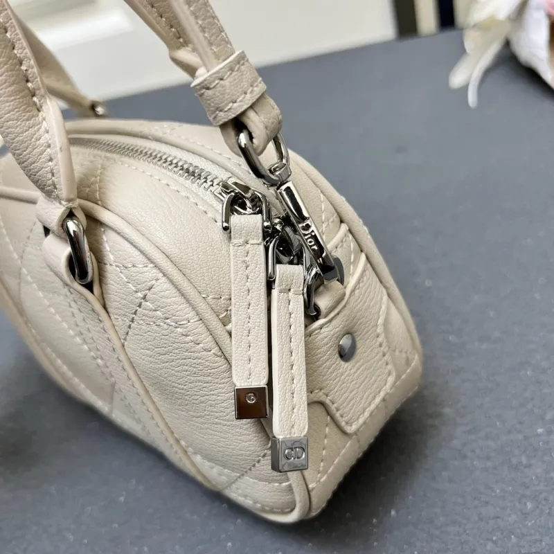 Christian Dior Cream Mini Top Handle Crossbody Bag 9995SQ - Image 5