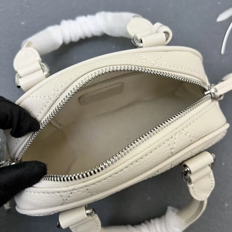 Christian Dior Cream Mini Top Handle Crossbody Bag 9995SQ - Image 8