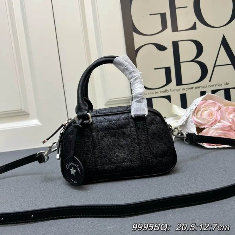 Christian Dior Black Leather Mini Crossbody Bag 9995SQ