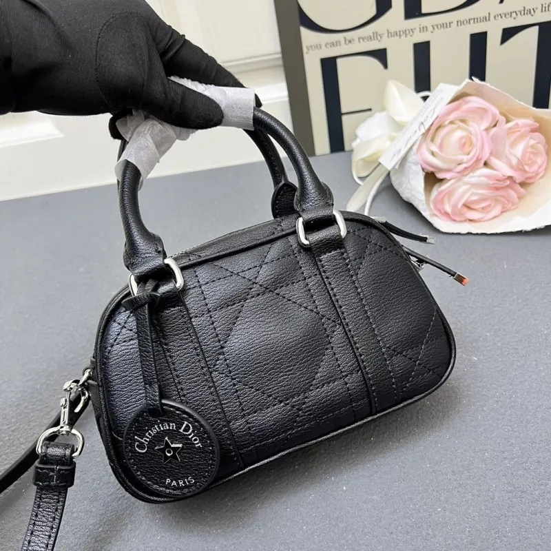 Christian Dior Black Leather Mini Crossbody Bag 9995SQ - Image 3