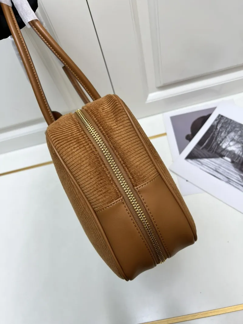 MIU MIU Brown Corduroy Top Handle Bag 206 - Image 3