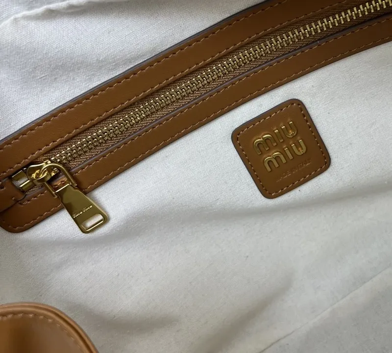 MIU MIU Brown Corduroy Top Handle Bag 206 - Image 9