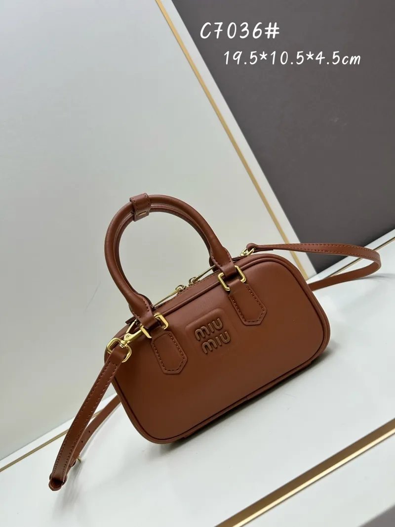 Miu Miu Brown Top Handle Crossbody Bag C7036