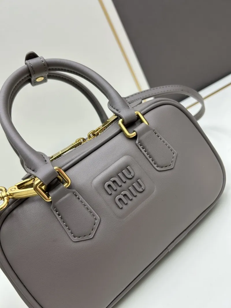 MIU MIU Gray Top Handle Crossbody Bag C7036 - Image 4