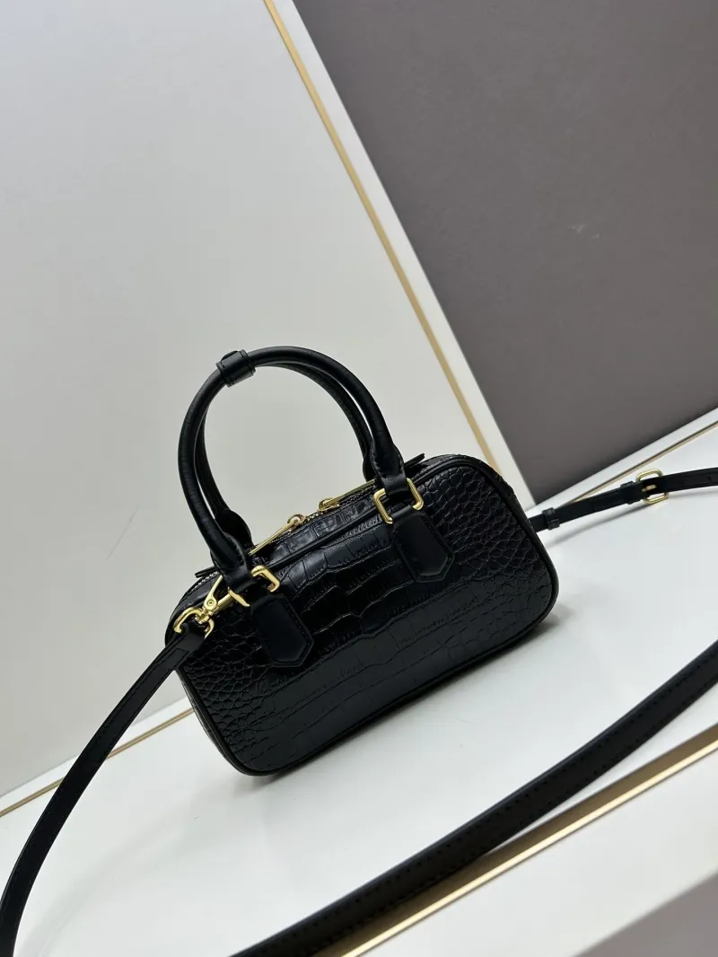 MIU MIU Black Crocodile Top Handle Bag C7036 - Image 3