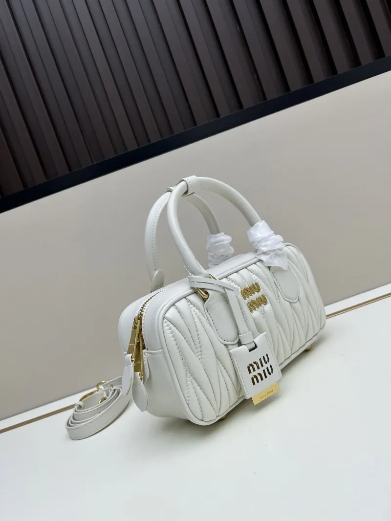 Alternative view of MIU MIU White Matelasse Top Handle Crossbody Bag 218
