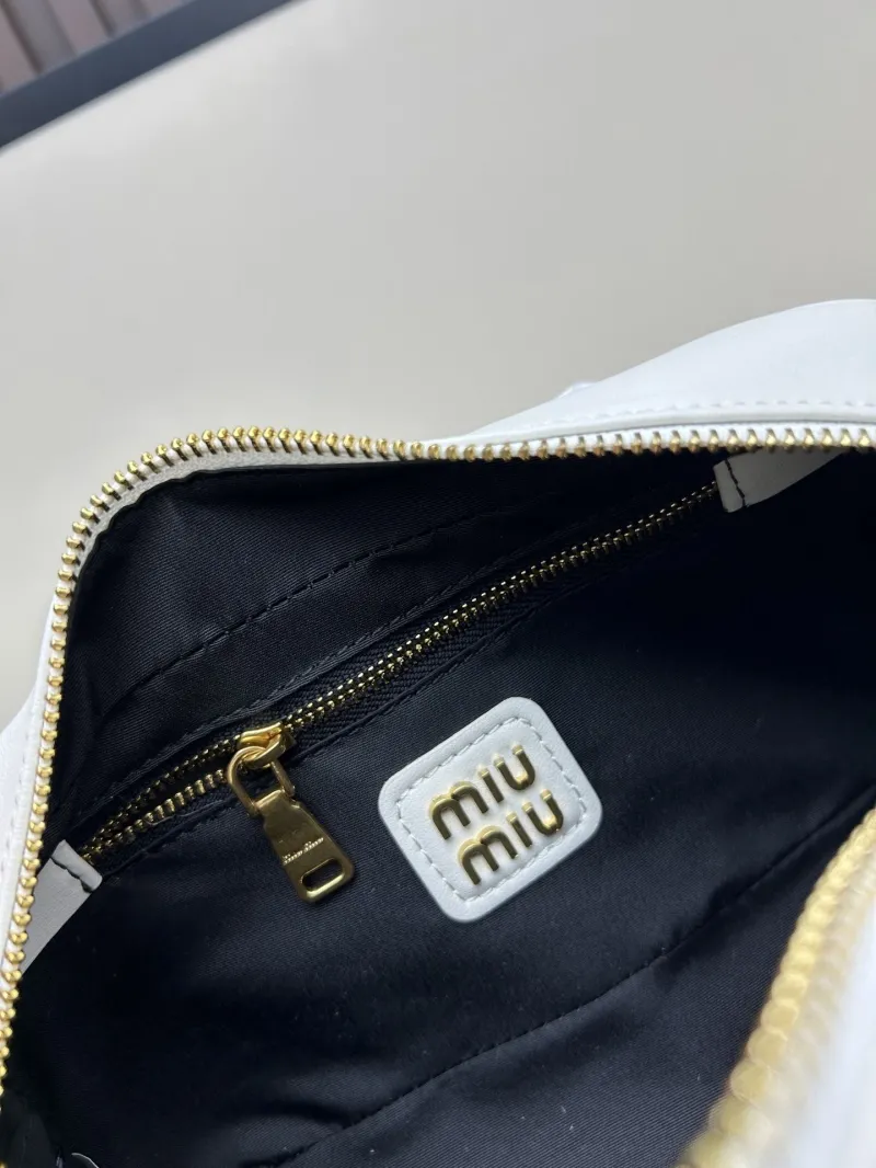 MIU MIU White Matelasse Top Handle Crossbody Bag 218 - Image 8